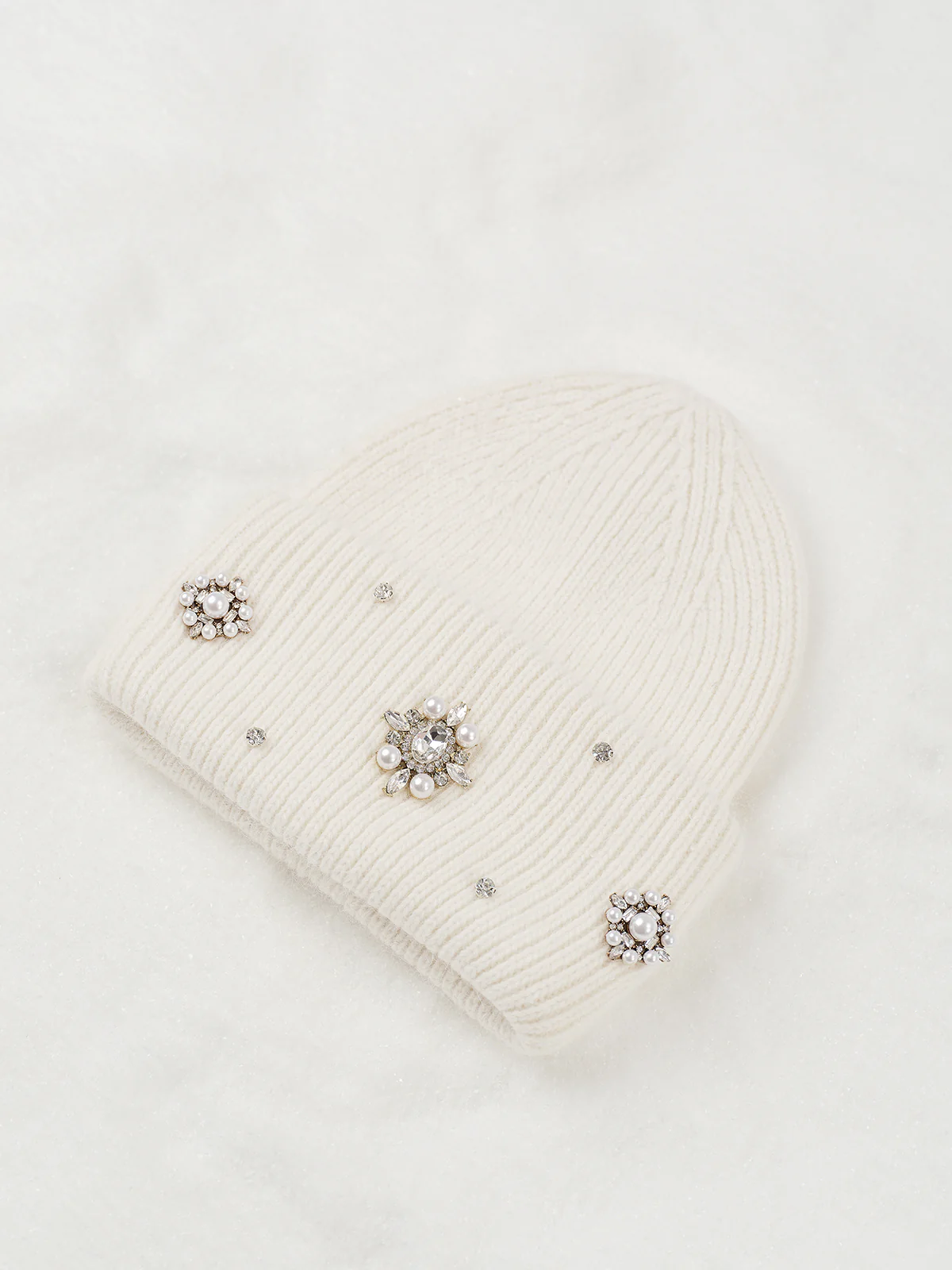 Rhinestone Rabbit Fur Beanie - Takermore