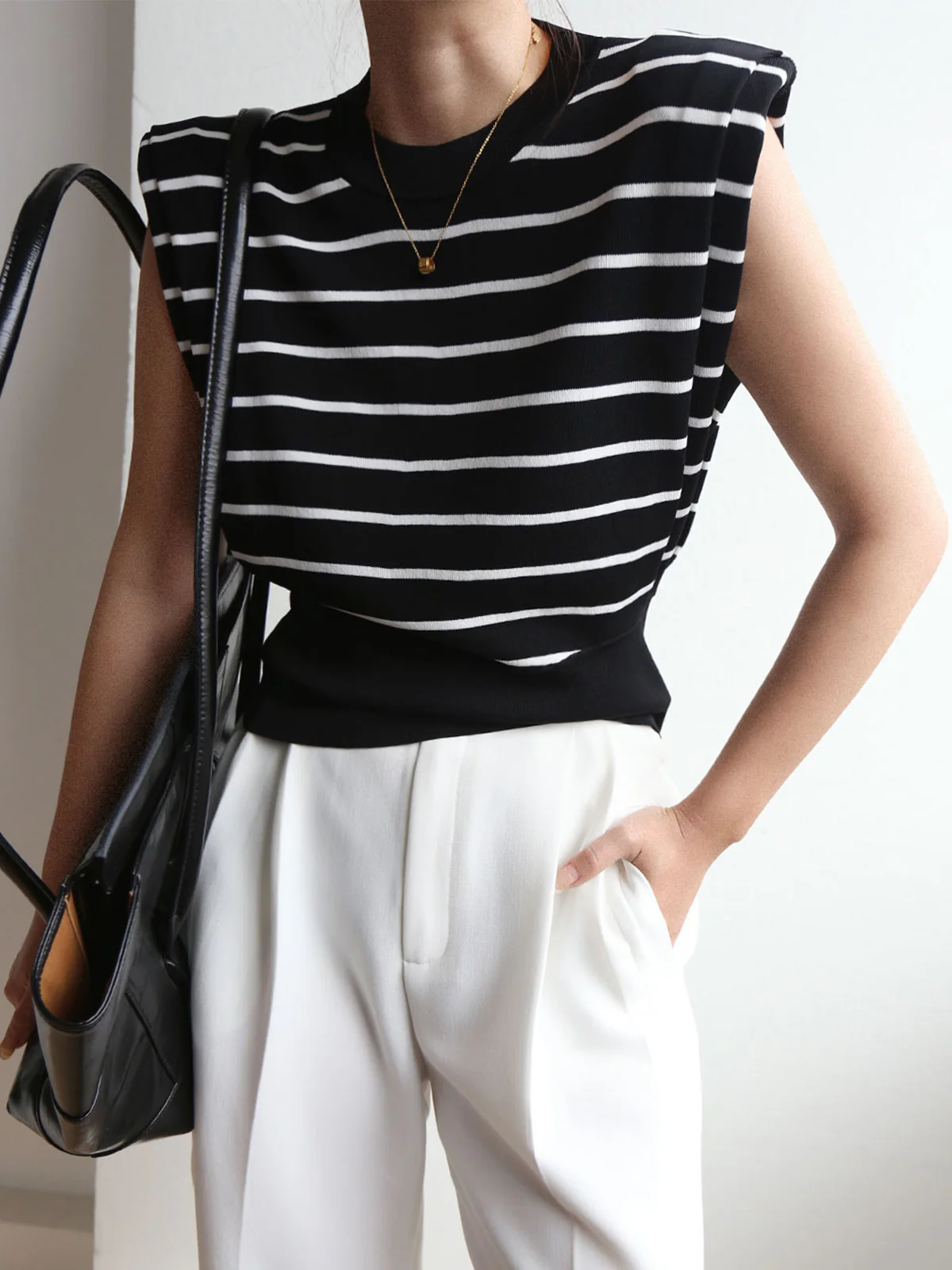 Stripe Cap Sleeve Tank Top - Takermore