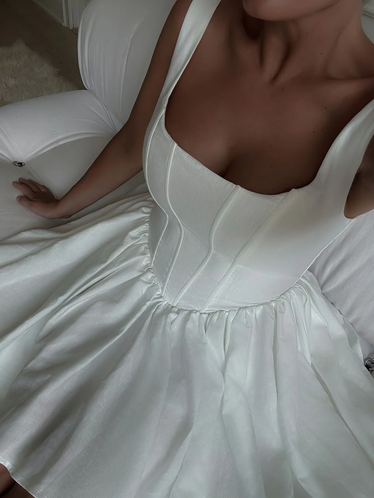 French Elegant Solid Short Dress - Takermore