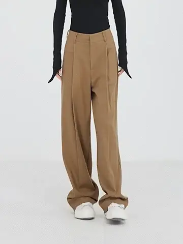 Basic Baggy Wide Leg Dress Pants - Takermore