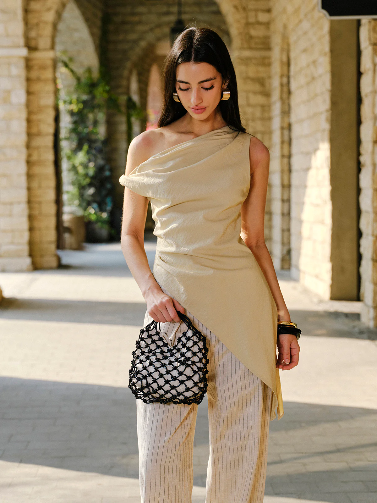 Cotton & Linen Asymmetrical Blouse - Takermore