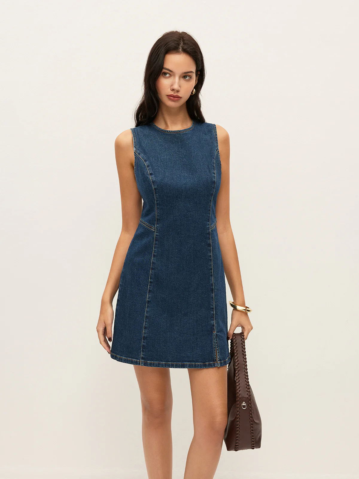 Sleeveless Denim Dress - Takermore