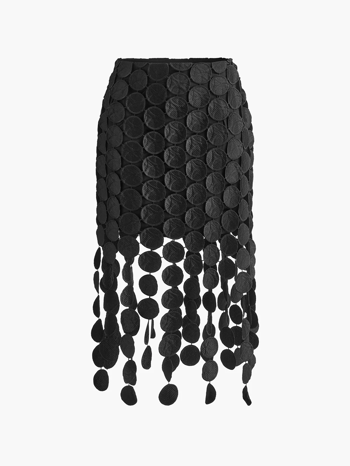 Laser Cut Multi Circle Double Layered Skirt - Takermore