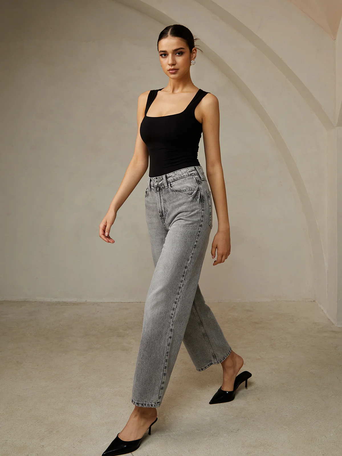 Casual Plain Strappy Top - Takermore