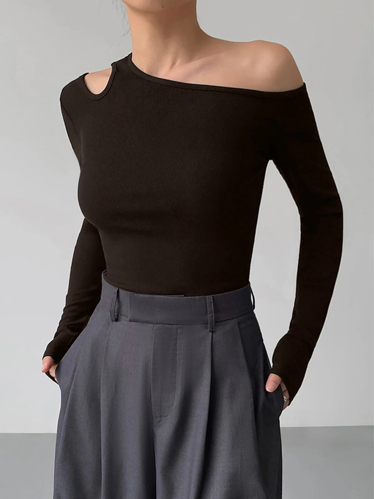 Slinky Cutout Knit Top - Takermore