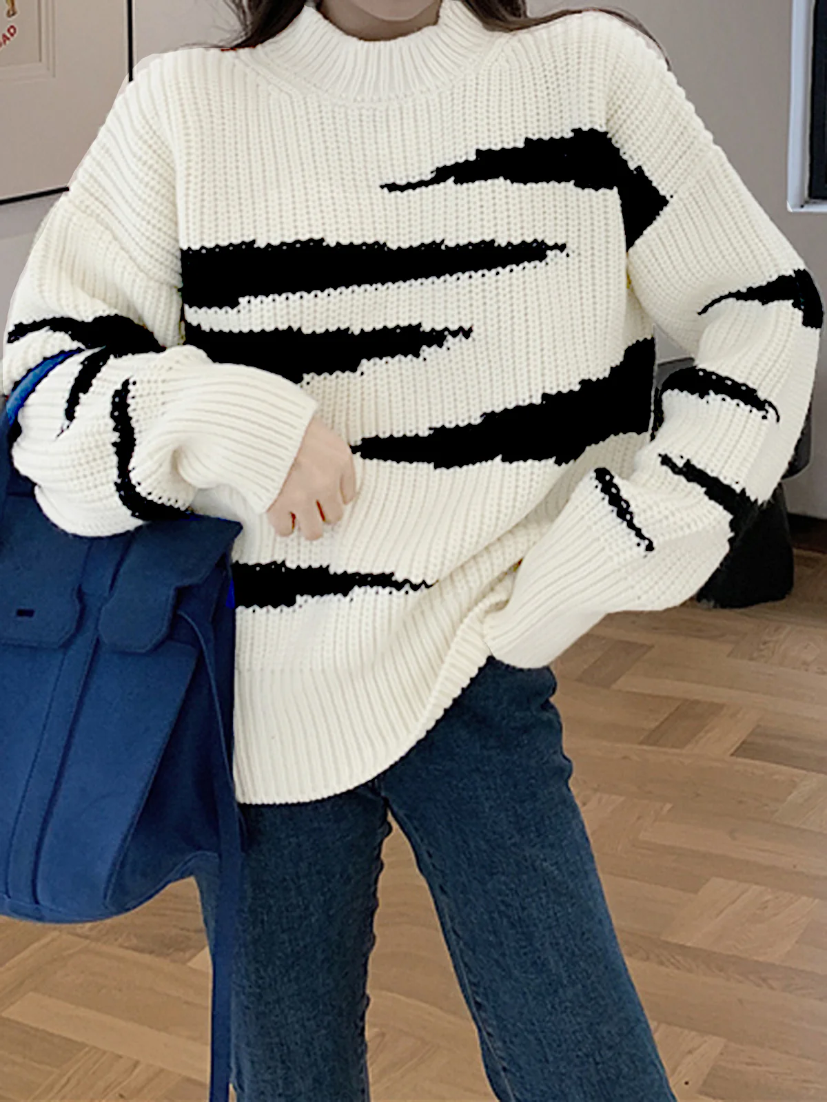 Mountains In Clouds Oversized Sweater - Takermore