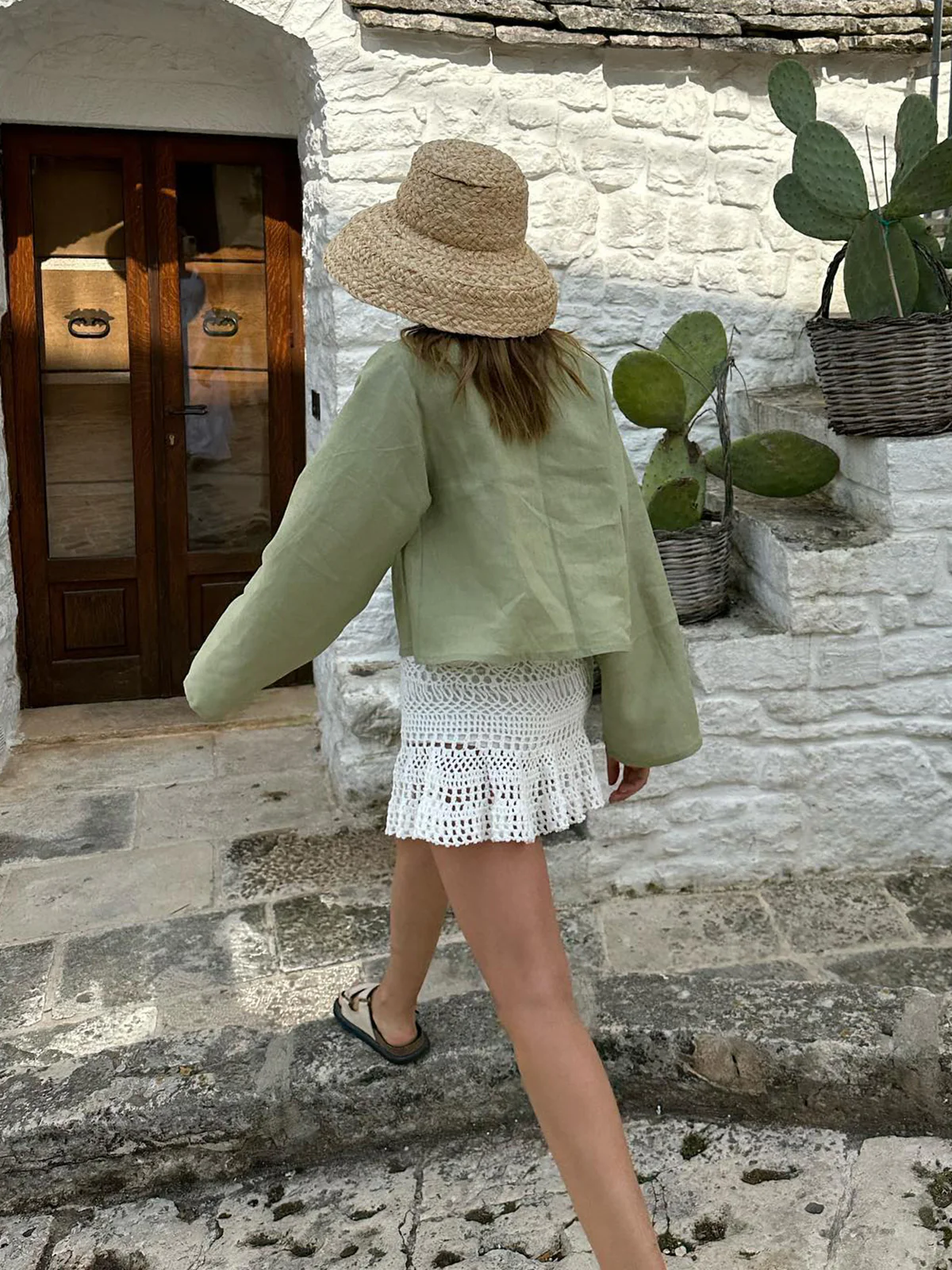 Oversized Long Tie-Front Sleeve Blouse - Takermore