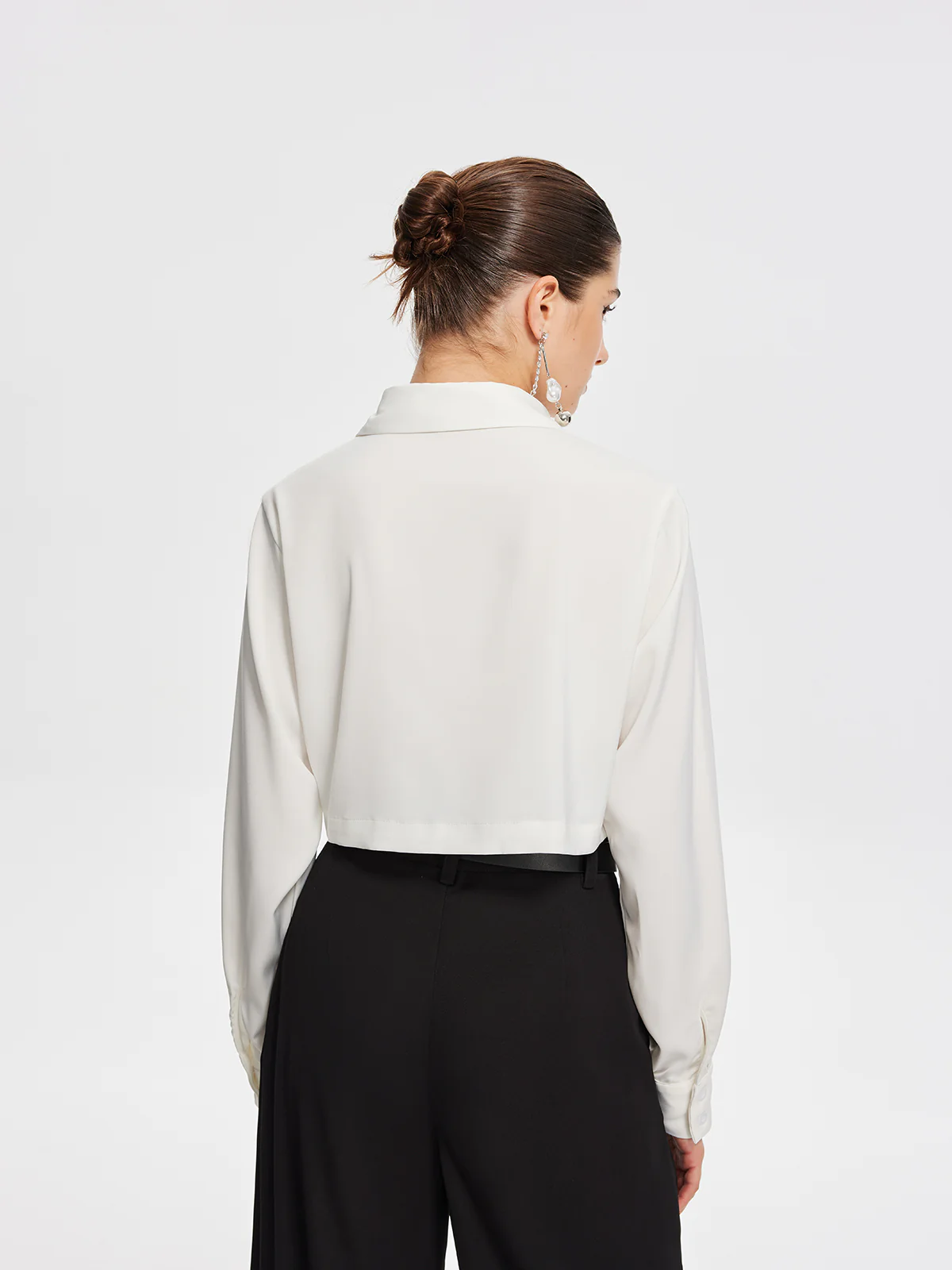 Fair And Square Collared Crop Shirt - Takermore