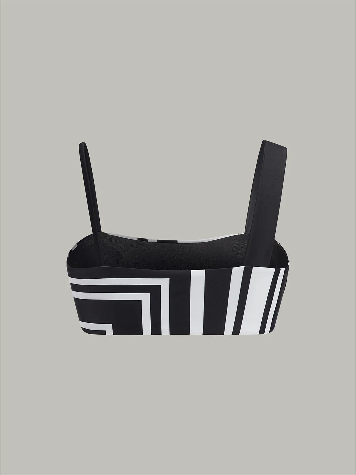 Geometric Print Asymmetric Strap Bikini Top - Takermore