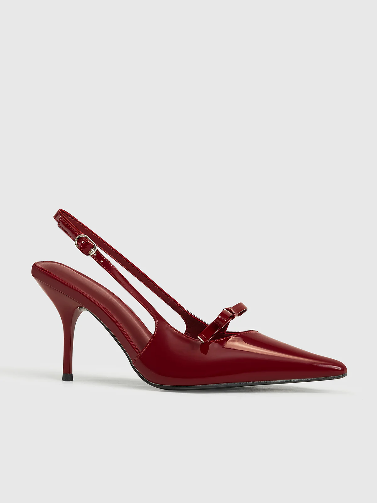 Pointed Toe Bow-Decor Slingback Pumps - Takermore