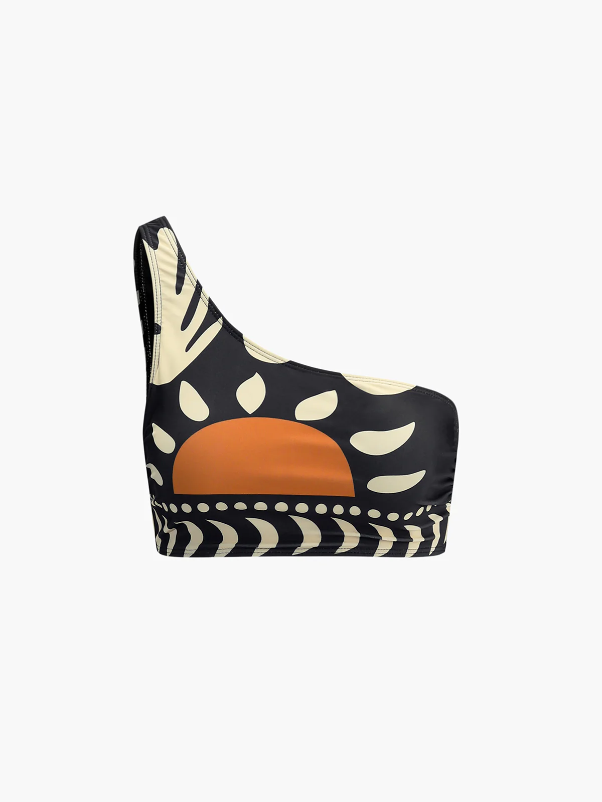 Bird Print Asymmetrical Neck Bikini Set - Takermore