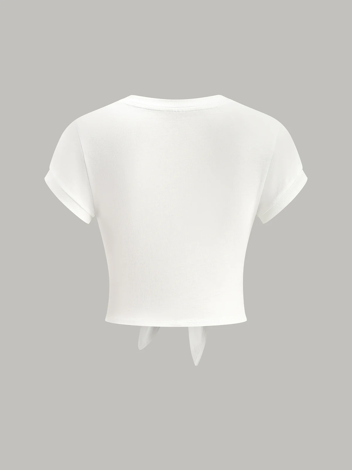 Knot Front V-Neck T-Shirt - Takermore