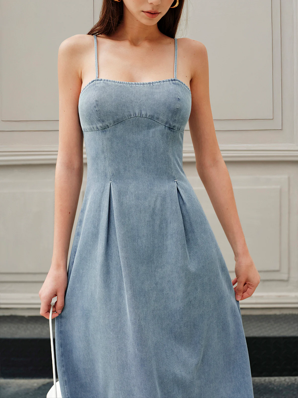 Minimalist Zipper Denim Dress - Takermore