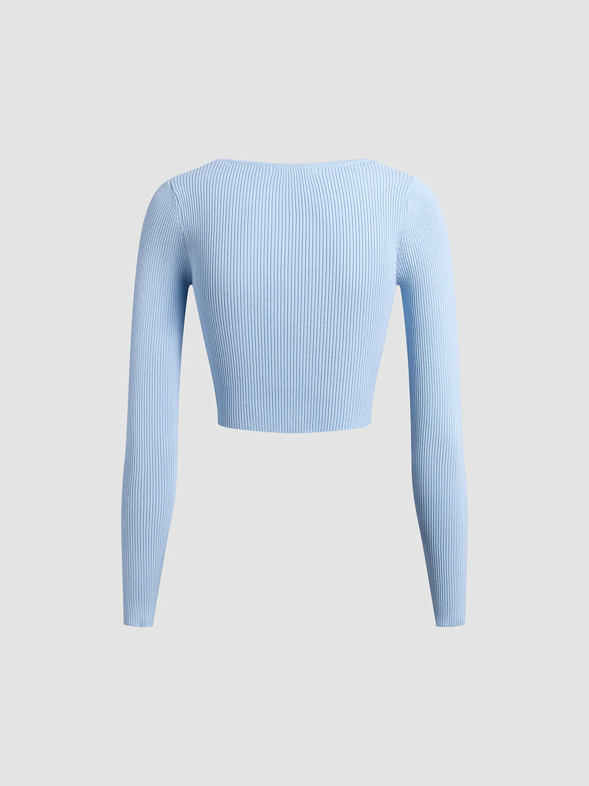 Solid Square Neck Ribbed Crop Shirt - Takermore