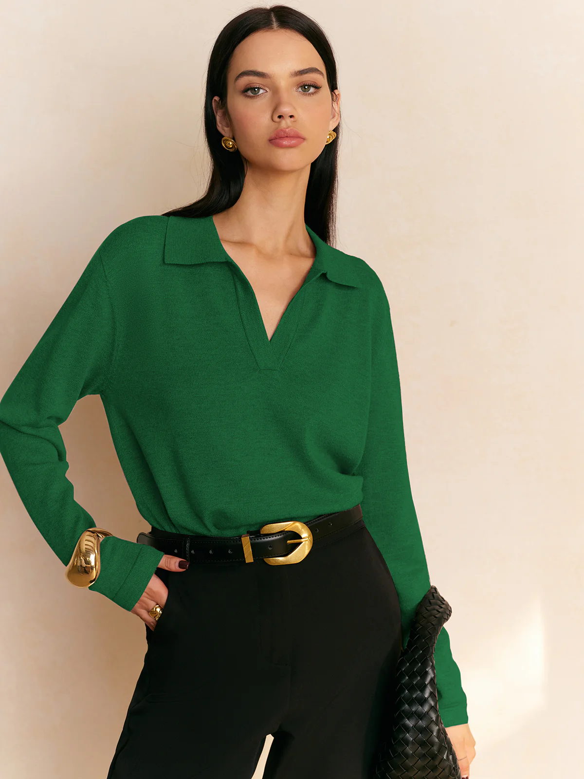 Leisure Collared Pullover Sweater - Takermore