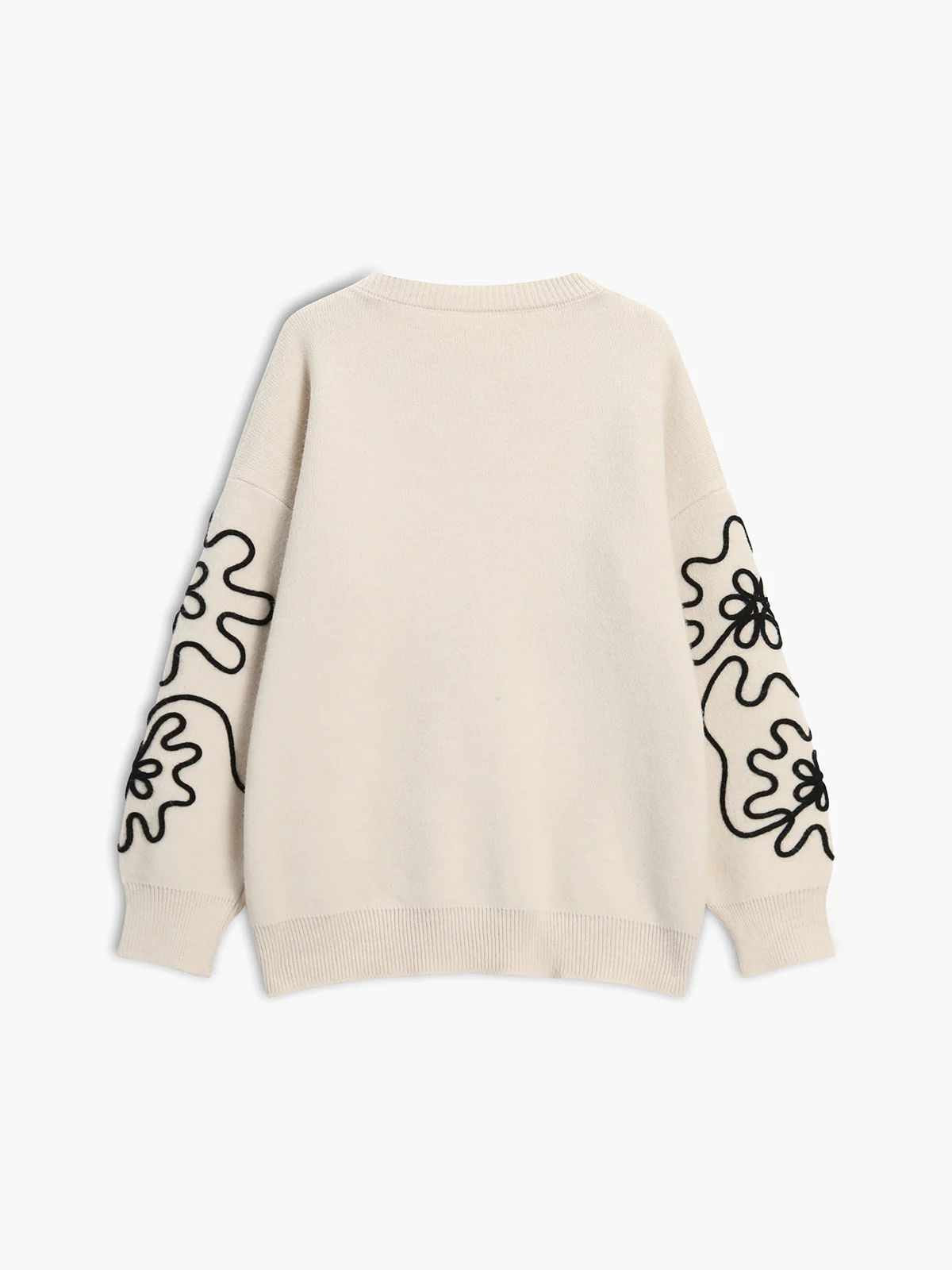 Knit Floral Oversized Sweater - Takermore