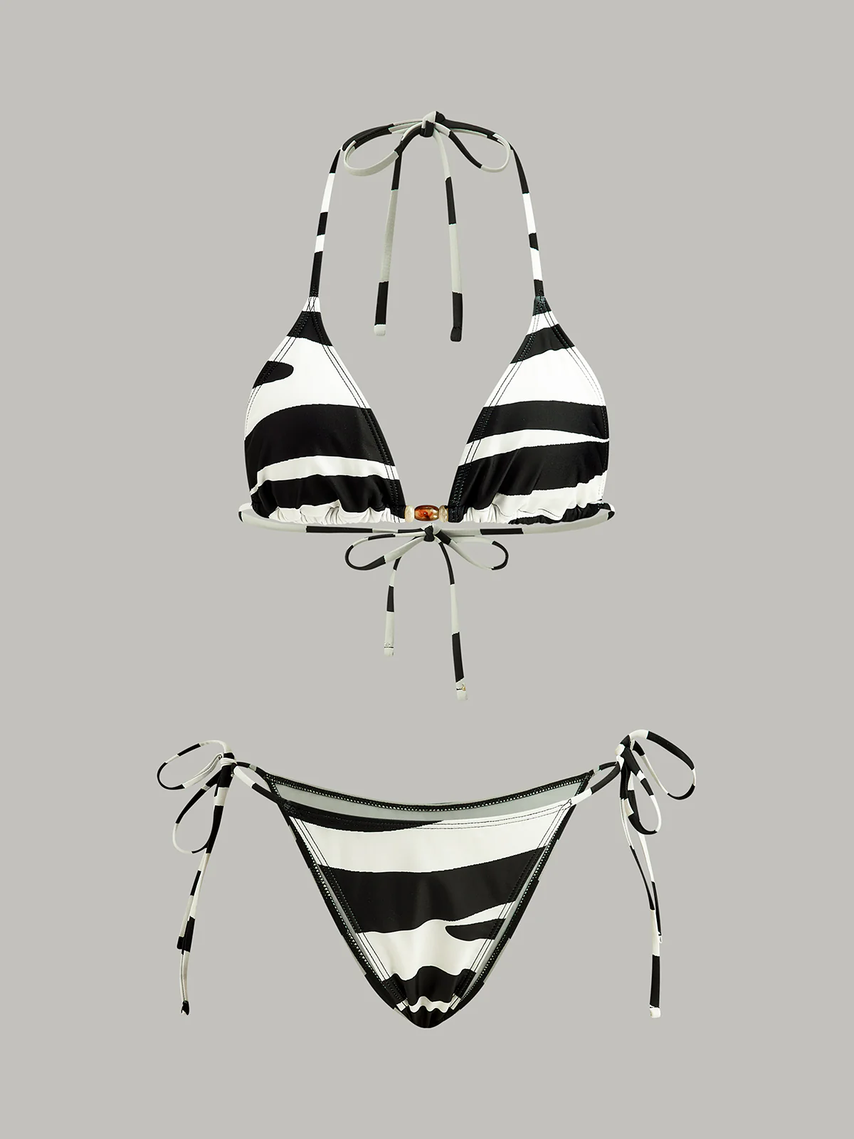 Striped Triangle Bikini Set - Takermore