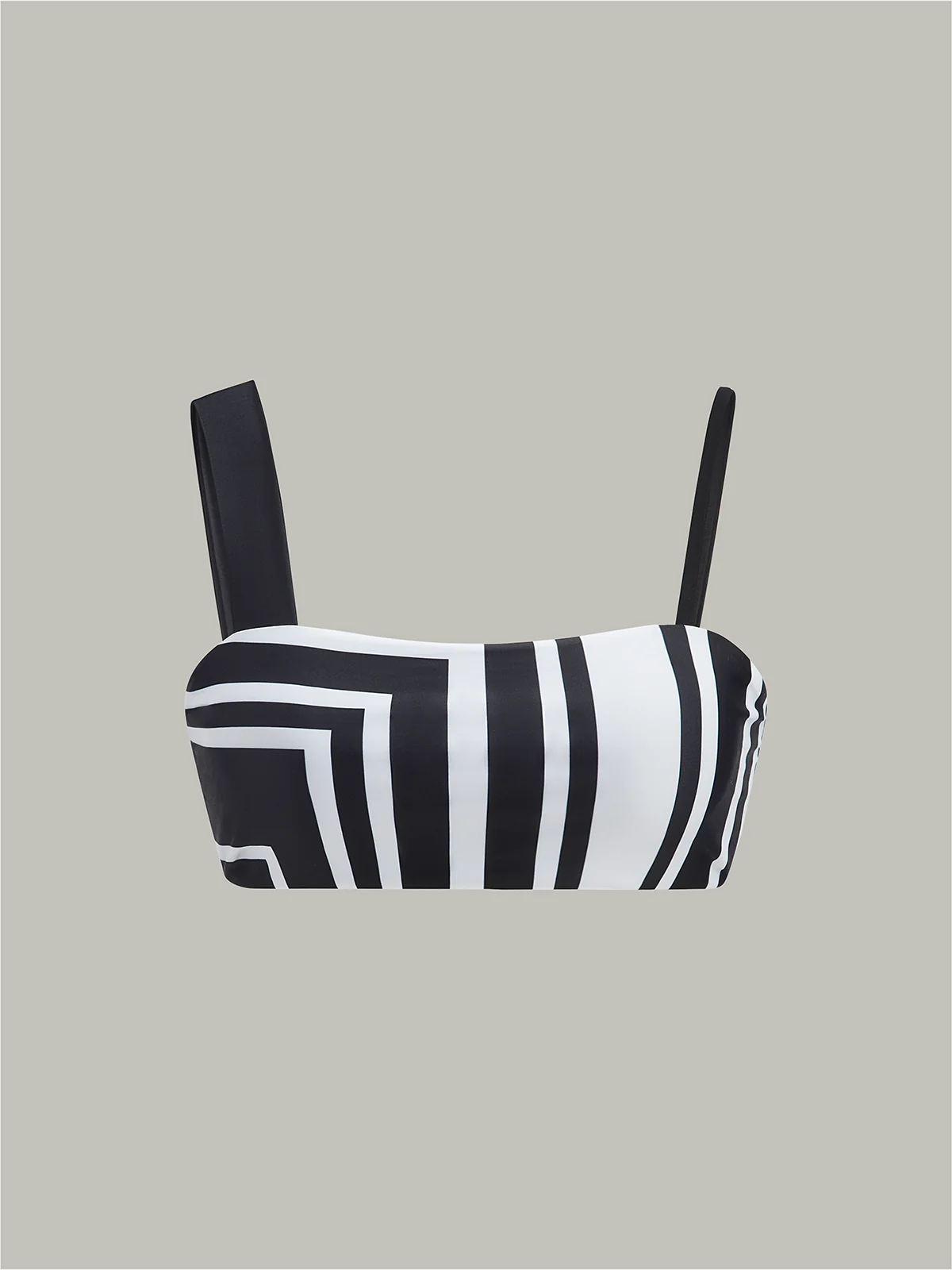 Geometric Print Asymmetric Strap Bikini Top - Takermore