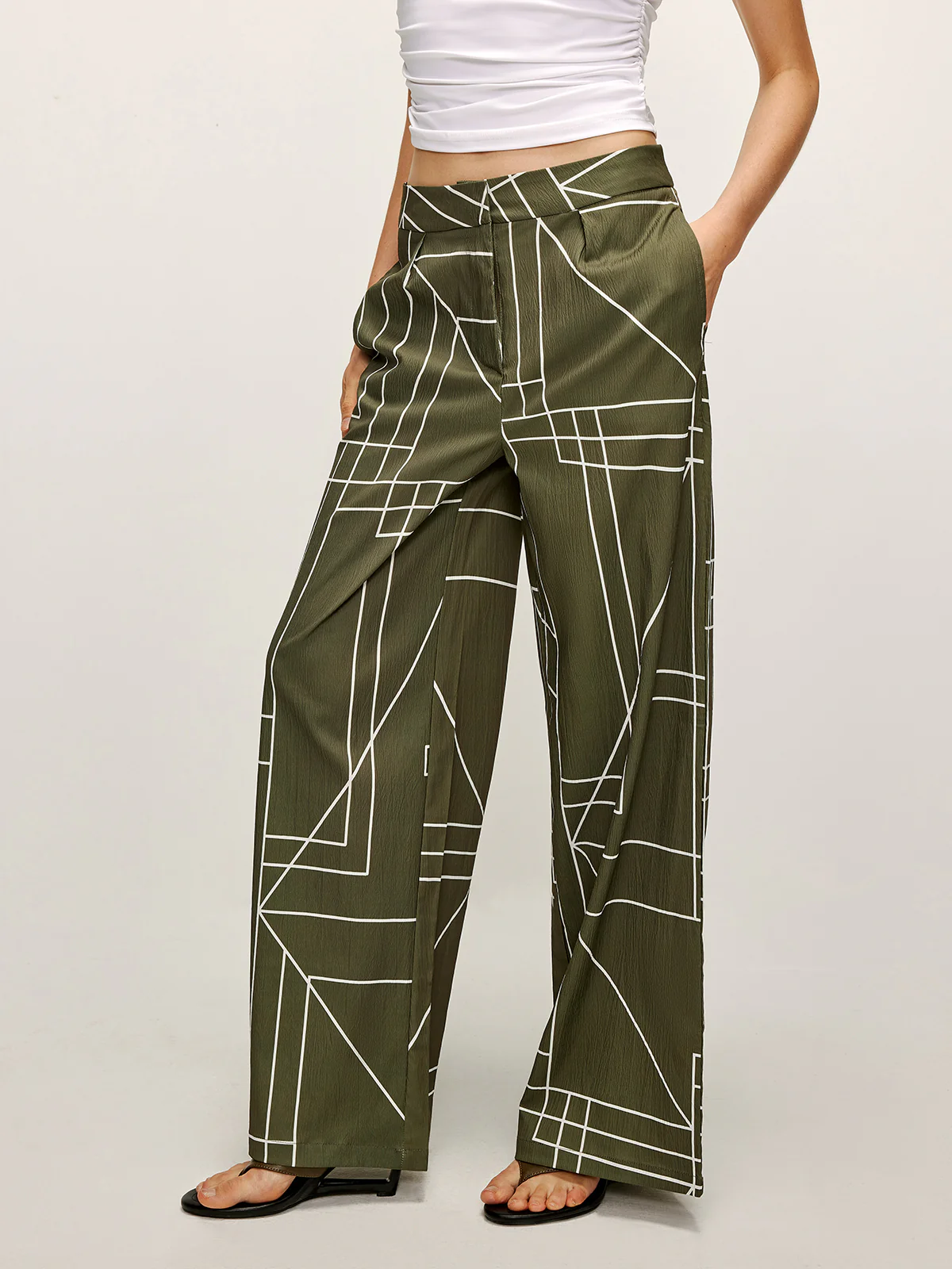 Printed Wide-Leg Pants - Takermore