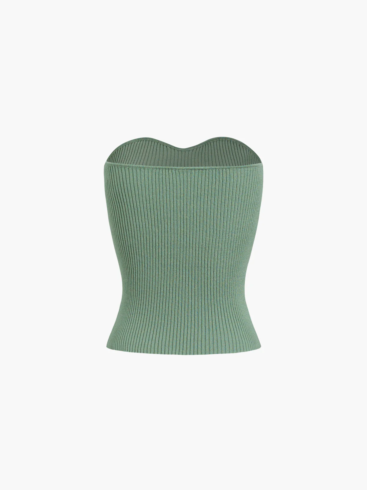 Leisure Ribbed Sweetheart Strapeless Tube Top - Takermore