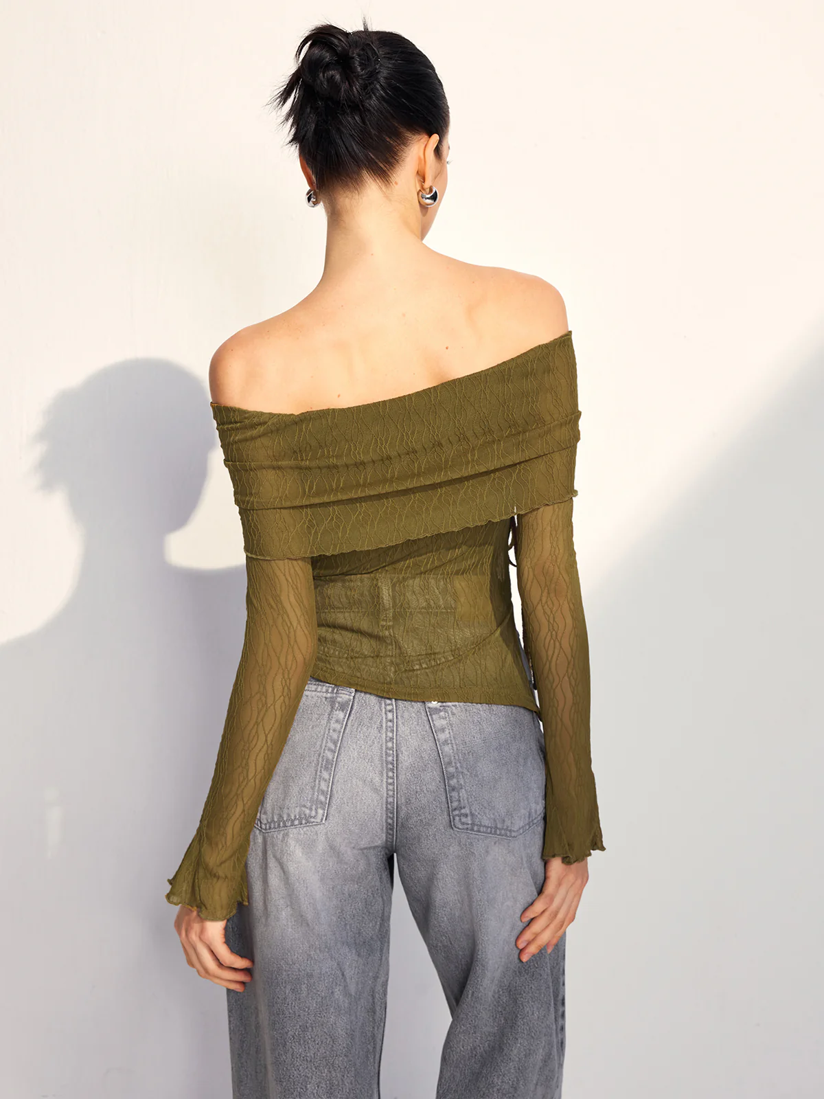 Off Shoulder Drawstring Blouse - Takermore